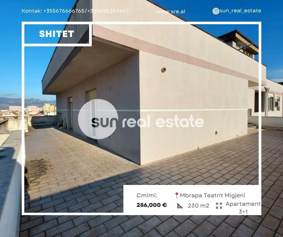 Shkoder, shitet apartament 3+1+Ballkon Kati 6, 230 m² 286.000 € (QENDER)