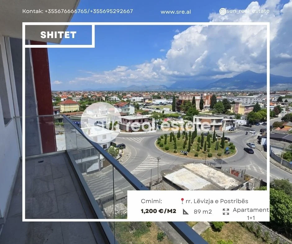 Shkoder, shitet apartament 1+1+Ballkon Kati 6, 89 m² (AFER POLICISE)