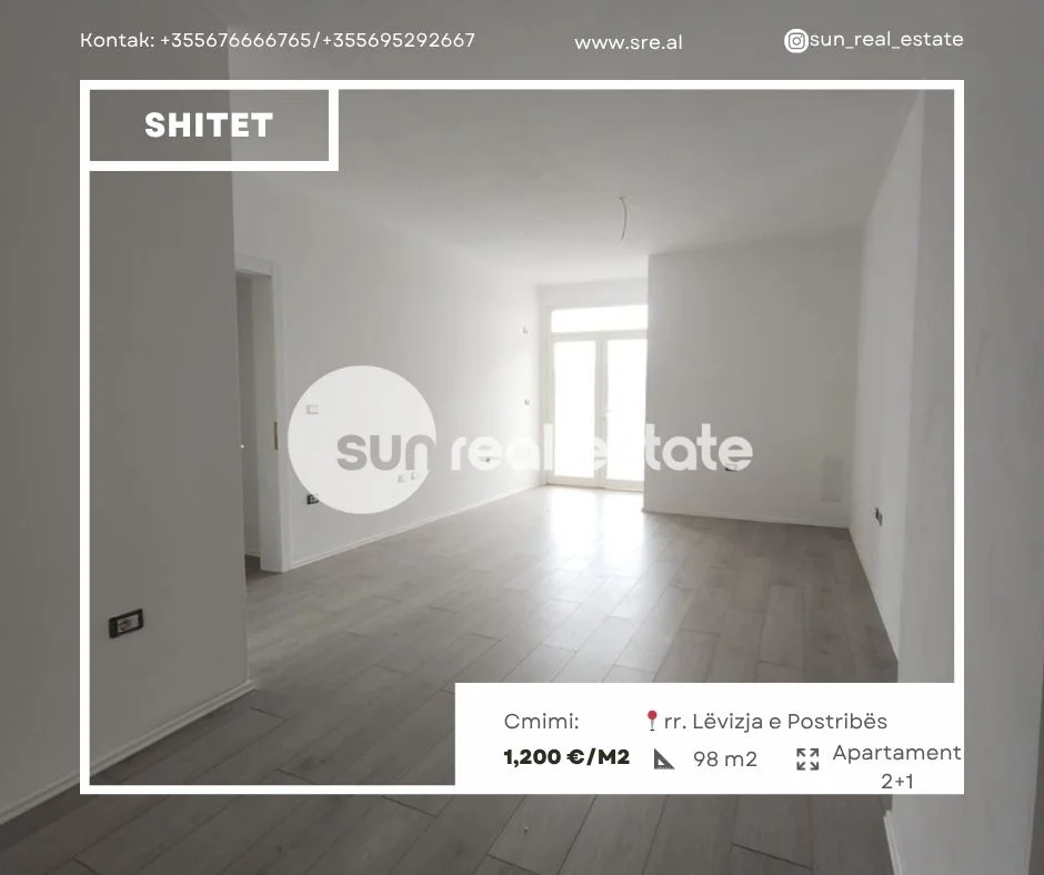 Shkoder, shitet apartament 2+1+Ballkon Kati 7, 98 m² (AFER POLICISE)