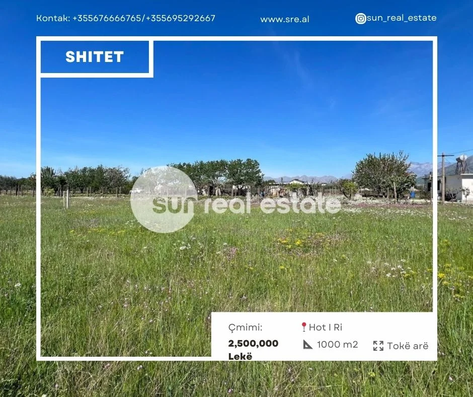 Shkoder, shitet toke , 1.000 m² (HOT I RI)