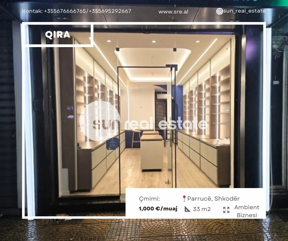Shkoder, jepet me qera ambjent biznesi Kati 0, 33 m² 1.000 € (PARRUCE)