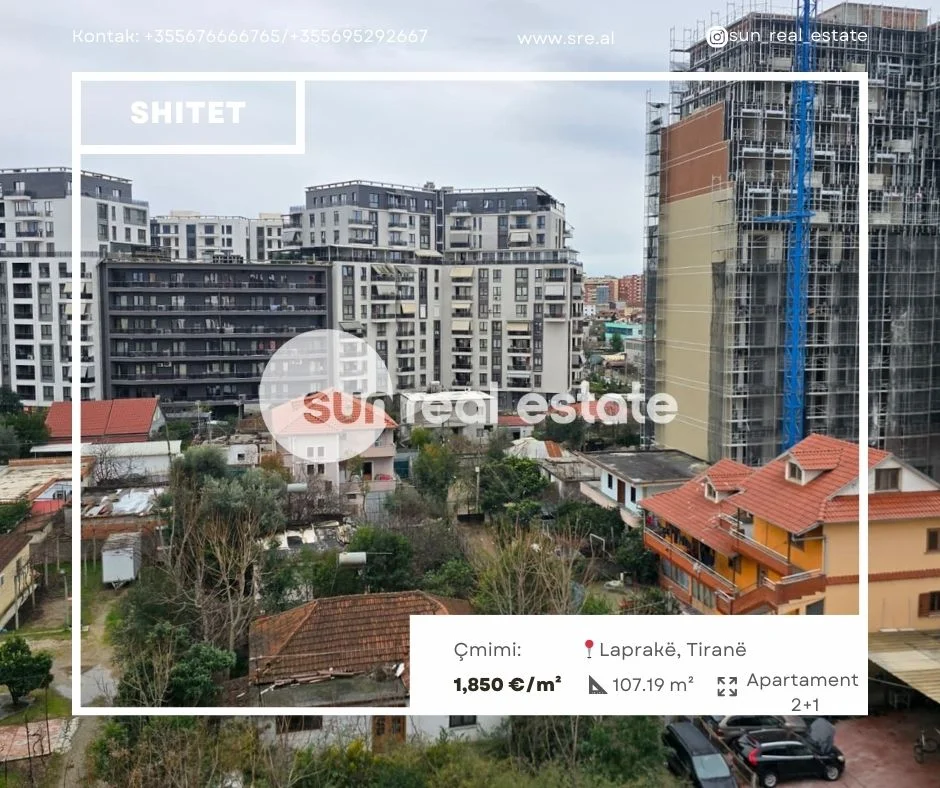 Tirane, shitet apartament 2+1+Ballkon Kati 4, 107 m² (LAPRAKE)