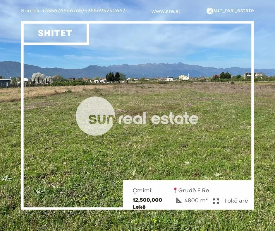 Shkoder, shitet toke , 4.800 m² (GRUDE E RE)
