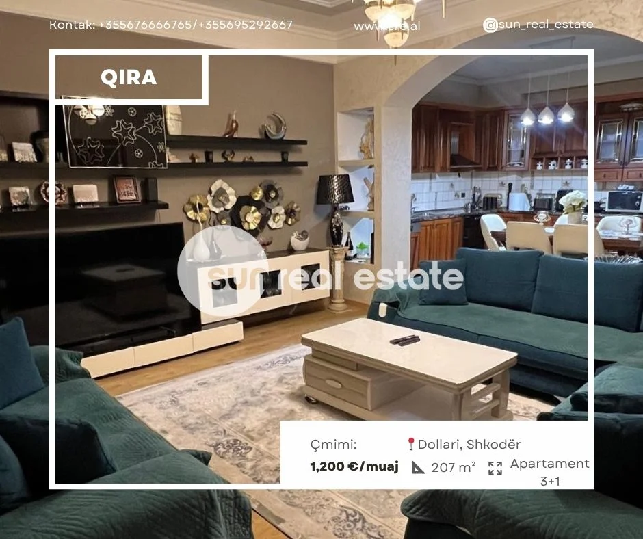 Shkoder, jepet me qera apartament 3+1 Kati 3, 207 m² 1.200 € (TEK DOLLARI)