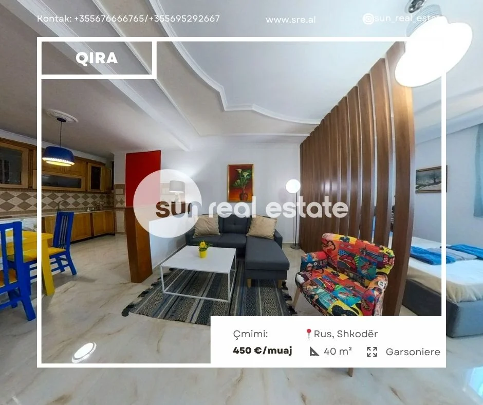 Shkoder, jepet me qera garsonier 1+1 Kati 6, 40 m² 450 € (RUS)