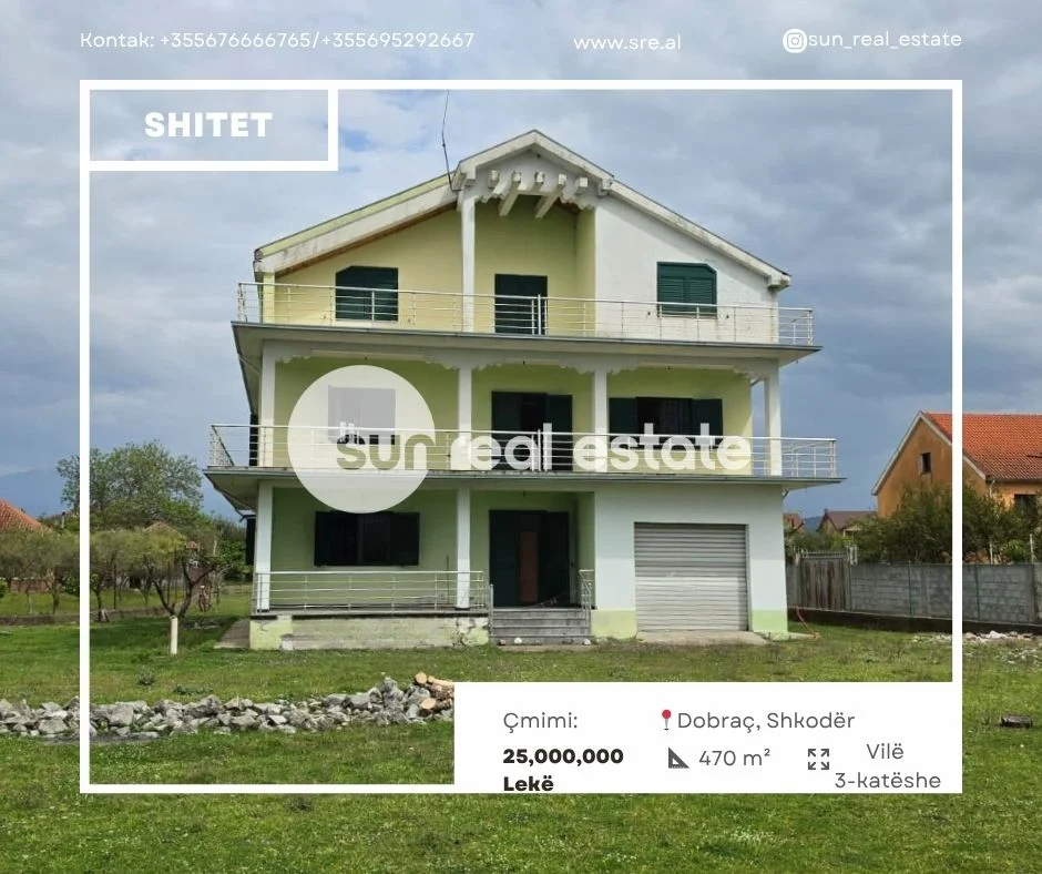 Shkoder, shitet Vile 3 Katshe Kati 1, 470 m² (DOBRAC, SHKODER)