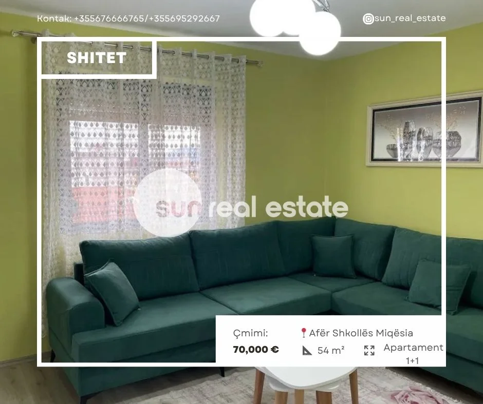 Shkoder, shitet apartament 1+1 Kati 5, 54 m² 70.000 € (AFER SHKOLLES MIQESIA)