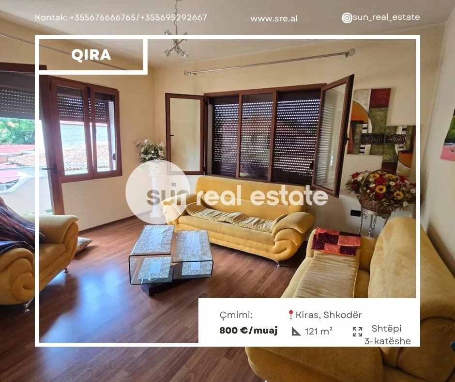 Shkoder, jepet me qera shtepi 3 Katshe Kati 1, 121 m² 799 € (KIRAS, SHKODER)