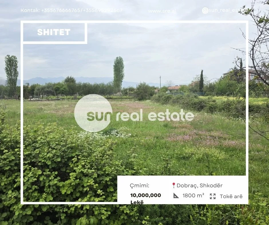 Shkoder, shitet toke , 1.800 m² (DOBRAC, SHKODER)