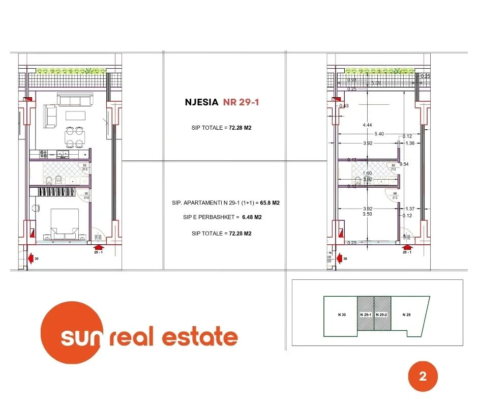 Shkoder, shitet apartament 1+1+Ballkon Kati 7, 72 m² (QENDER)