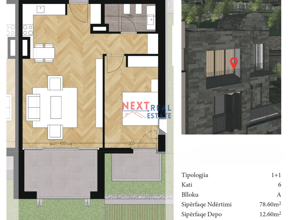 Vlore, shitet apartament 1+1+Aneks+Ballkon , 126 m² 362.264 € (PALASE)