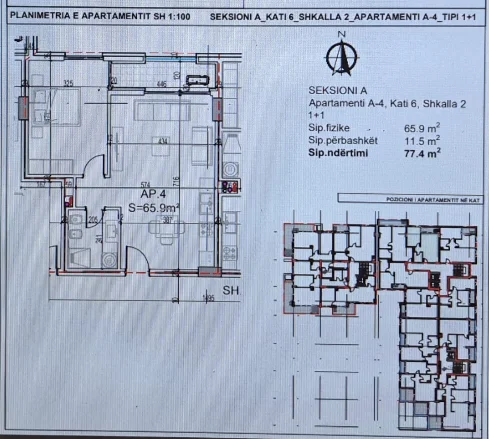Vlore, shitet apartament 1+1 Kati 6, 77 m² 220.000 € 