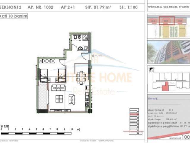 Tirane, shitet apartament Kati 10, 82 m² 90.000 Euro (Prane Spitalit American 3)