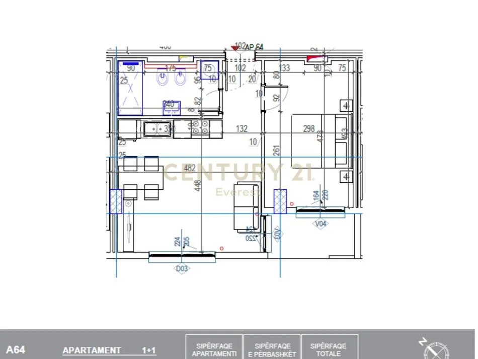Tirane, shitet apartament 1+1 Kati 6, 64 m² 200.000 € (KOMUNA E PARISIT)