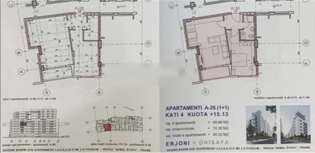 Tirane, shes apartament Kati 4, 80 m² 116.000 Euro (Pazari i Ri)