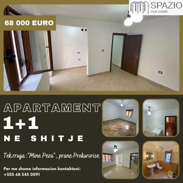 Tirane, shitet apartament 1+1+BLK Kati 2, 56 m² 68.000 Euro (Mine Peza)