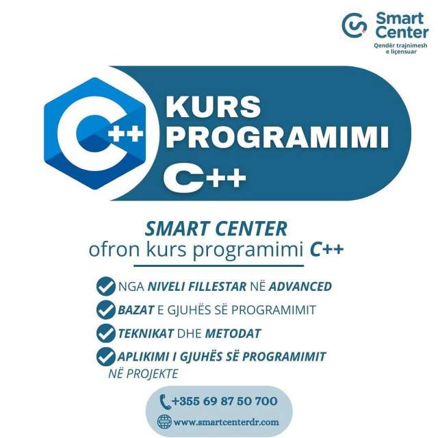 Durres, ofrojme kurse kompjuteri Smart Center ofron kurs programim c++