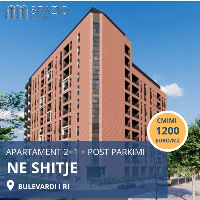 Tirane, shitet apartament 2+1+BLK Kati 10, 119 m² 1.200 Euro (Rruga ''Jordan Misja'')