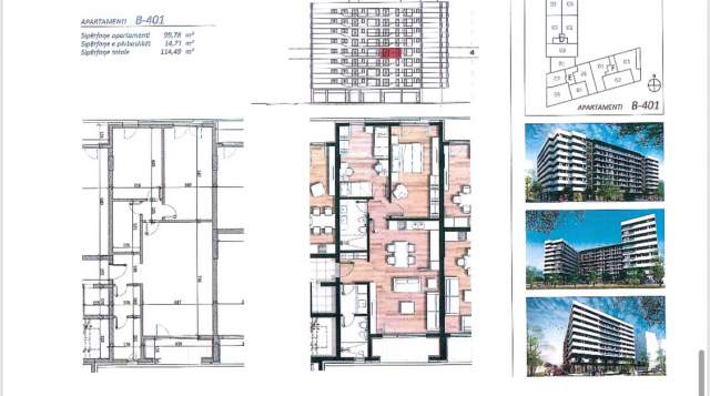 Tirane, ofert apartament 2+1 Kati 3, 102 m² 1.300 Euro/m2 (Don Bosko)