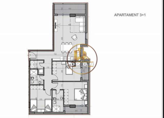 Tirane, shitet apartament 3+1+A+BLK Kati 3, 140 m² 650 Euro/m2 (Autostrada Tirane-Durres)
