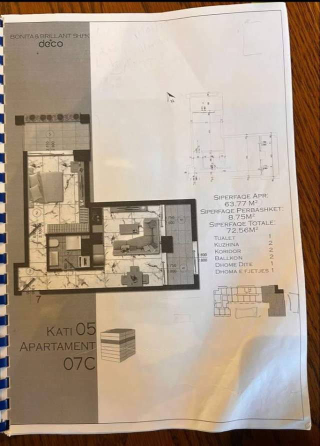 Durres, shes apartament 1+1 Kati 5, 72 m² 76.200 Euro (Golem)