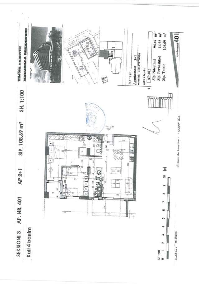 Tirane, shitet apartament 2+1+A+BLK Kati 5, 109 m² 140.000 Euro (Kujtim Laro)