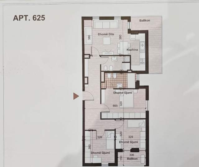 Tirane, shitet apartament 3+1+A+BLK Kati 6, 140 m² 102.000 Euro (Univers City)