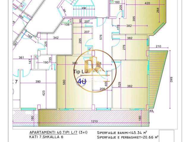 Tirane, shitet apartament 2+1+A+BLK Kati 7, 166 m² 950 Euro/m2 (YZBERISHT)