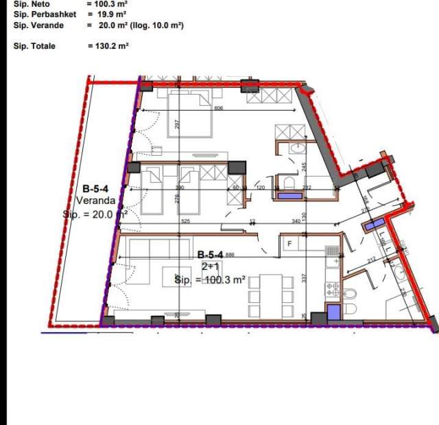 Tirane, shes apartament 2+1+BLK Kati 5, 130 m² 227.500 Euro (Pazari i Ri)