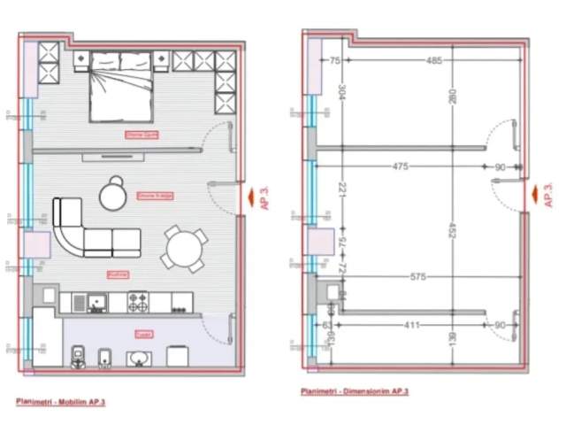 Tirane, shes apartament 1+1 Kati 2, 66 m² 90.000 Euro (Rruga Jordan Misja)