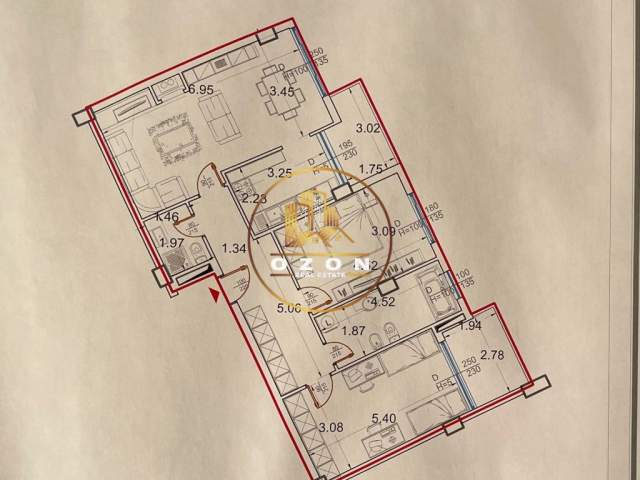 Tirane, shitet apartament 2+1 Kati 1, 112 m² 1.000 Euro/m2 (Linze)