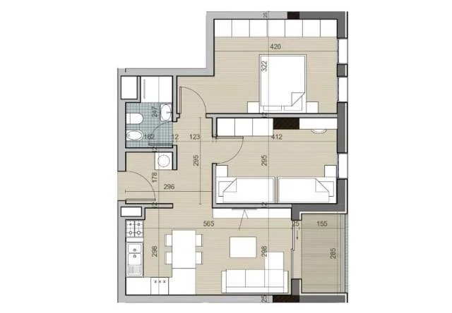 Tirane, shitet apartament 2+1 Kati 2, 8.083 m² 64.600 Euro (Univers City)