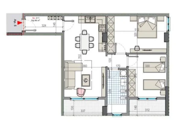 Tirane, shitet apartament 2+1 Kati 5, 97 m² 63.000 Euro (Rruga Teuta)