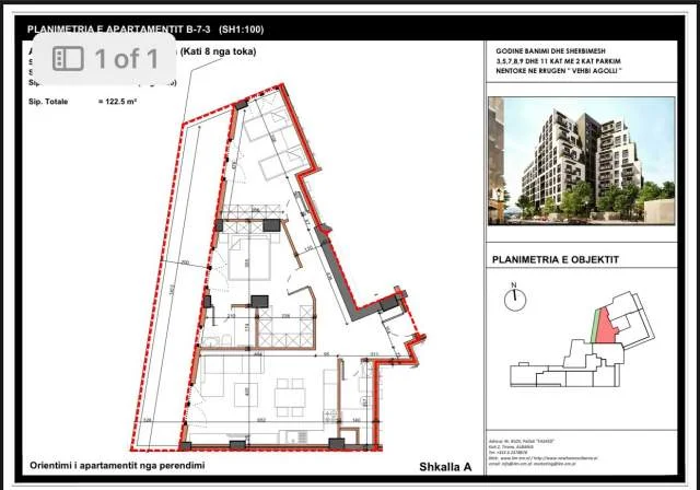 Tirane, shitet apartament 2+1+BLK Kati 5, 130 m² 228.000 Euro