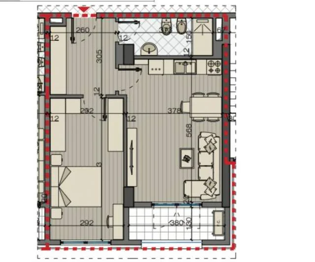 Tirane, shitet apartament 1+1 Kati 6, 77 m² 1.350 Euro/m2 (Rruga Jordan Misja)