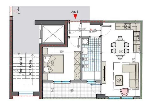 Tirane, shitet apartament 1+1 Kati 1, 45.000 Euro (Rruga Teuta)