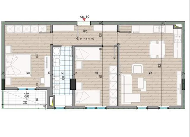 Tirane, shitet apartament 2+1 Kati 1, 99 m² 79.500 Euro (PRANE QTU)