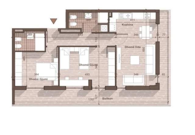 Tirane, shitet apartament 2+1 Kati 3, 128 m² 820 Euro/m2 (PRANE QTU)