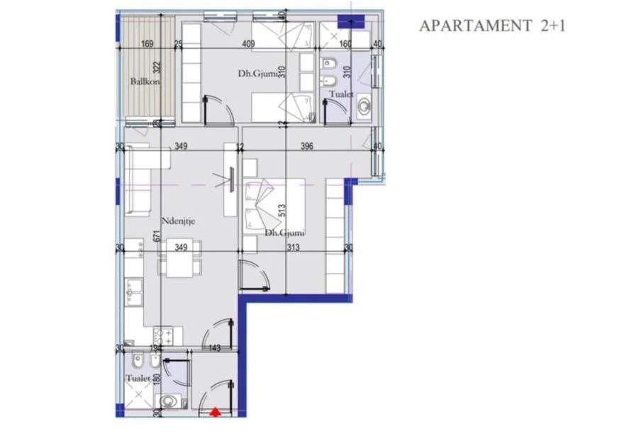 APARTAMENT 2+1 NE SHITJE TE CASA ITALIA