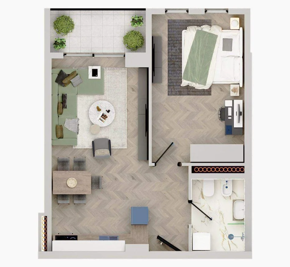 Shitet apartament 1+1, Univers City