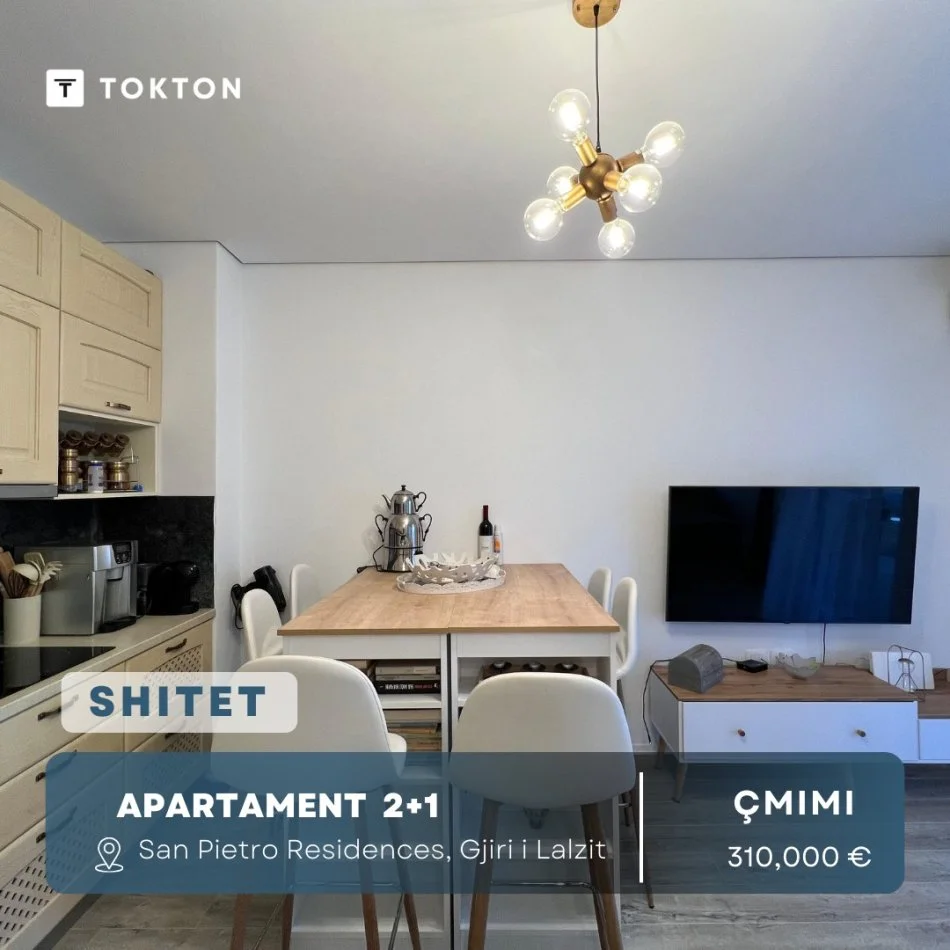 Në shitje, Apartament 2+1📍San Pietro Residences, Gjiri i Lalzit.