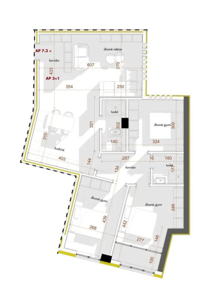 Shitet, Apartament 3+1+2, Shkolla e Kuqe