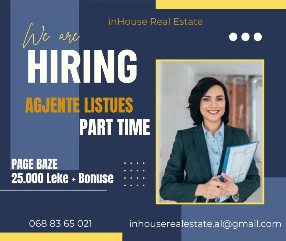 Agjent Listues i Pasurive te Paluajtëshme  PART TIME