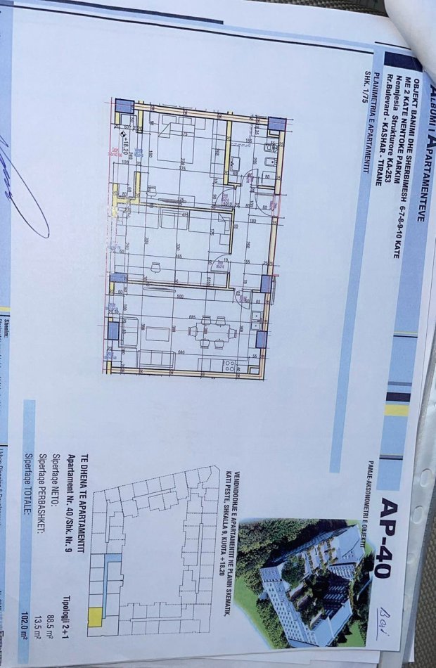 Tirane, shitet apartament 2+1, , 102 m² 122,400 € (Astir)