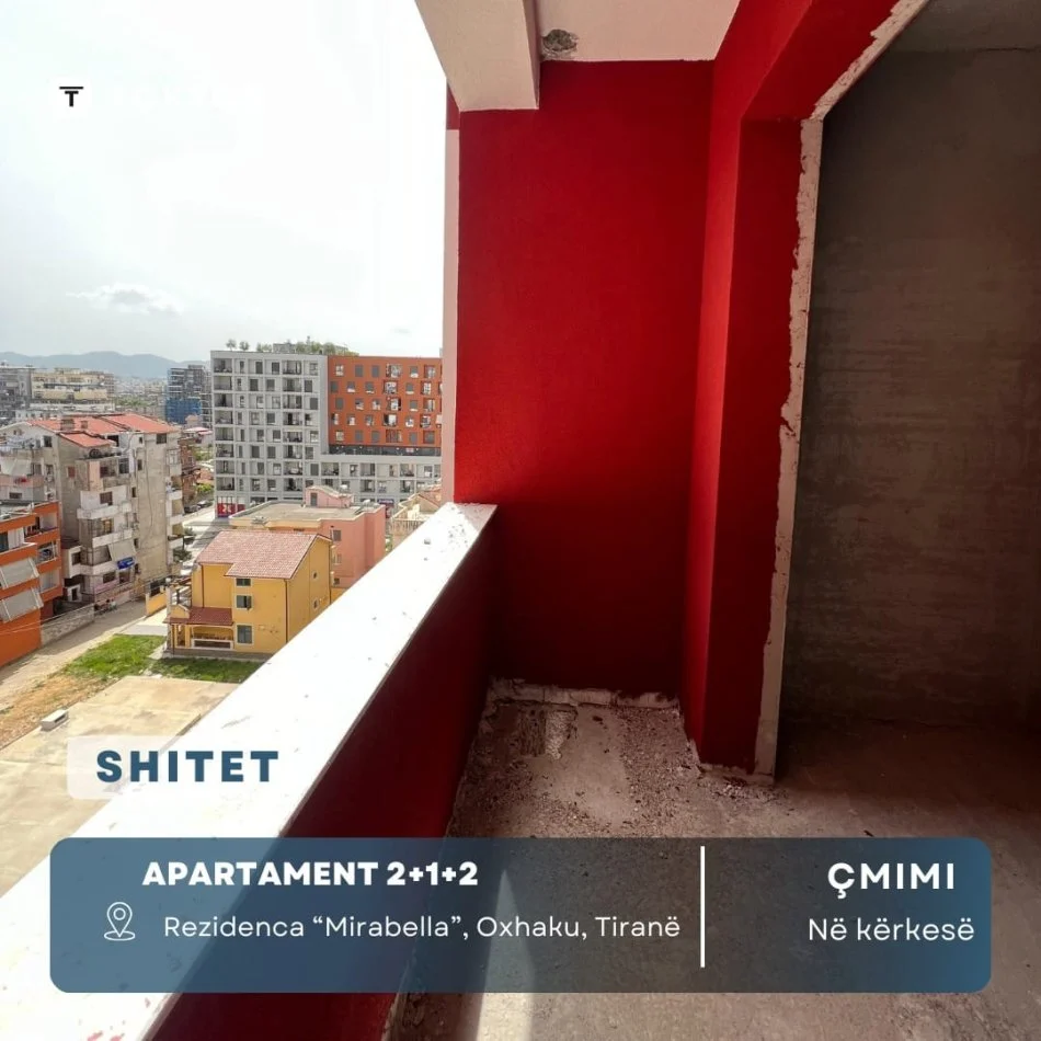Për shitje, Apartament 2+1+2  📍Rezidenca "Mirabella", Oxhaku, Tiranë