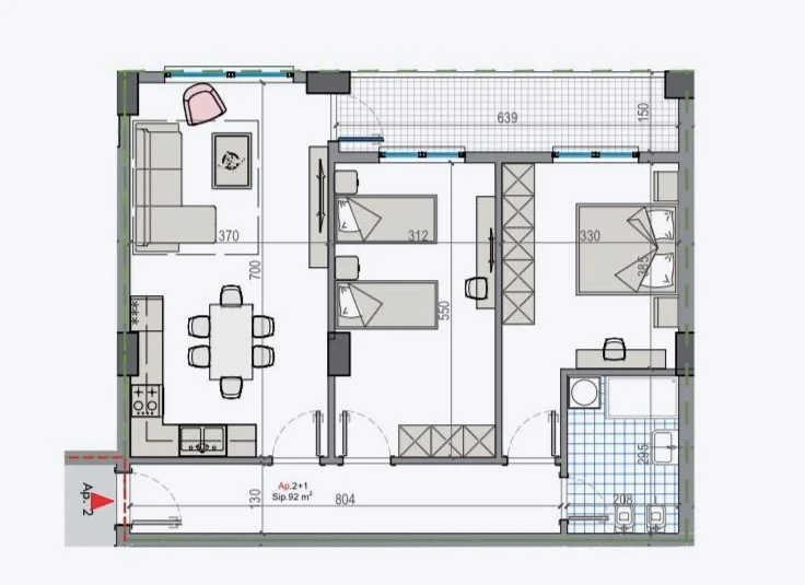 Tirane, shitet apartament 2+1 Kati 5, 104 m² 75.000 € (Kamez)