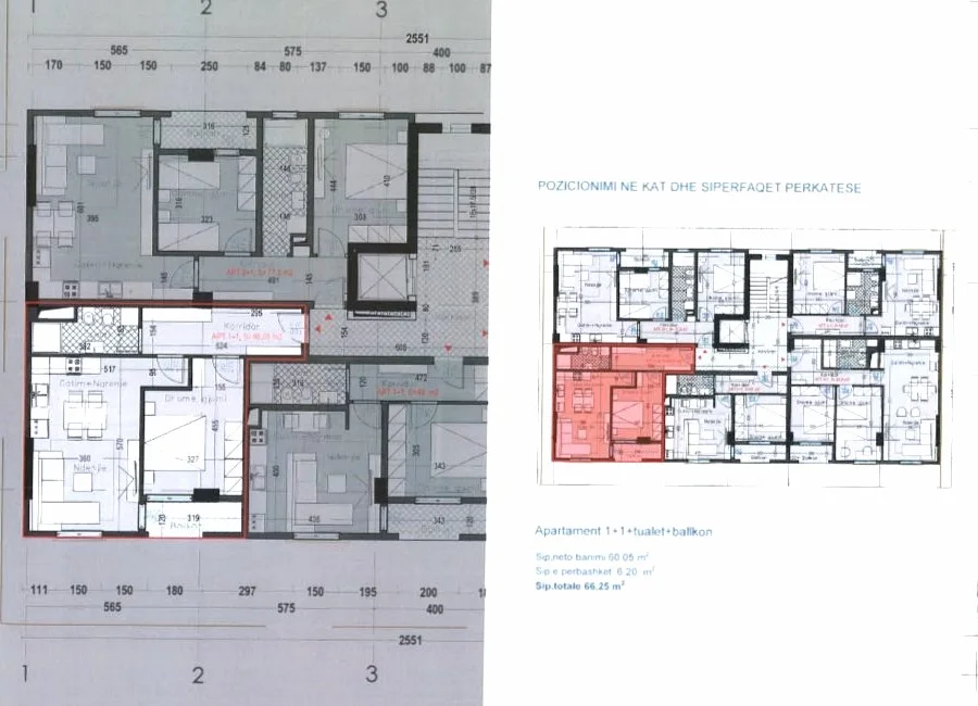 Tirane, shitet apartament 1+1 Kati 10, 66 m² 95.700 € (5 Maj)