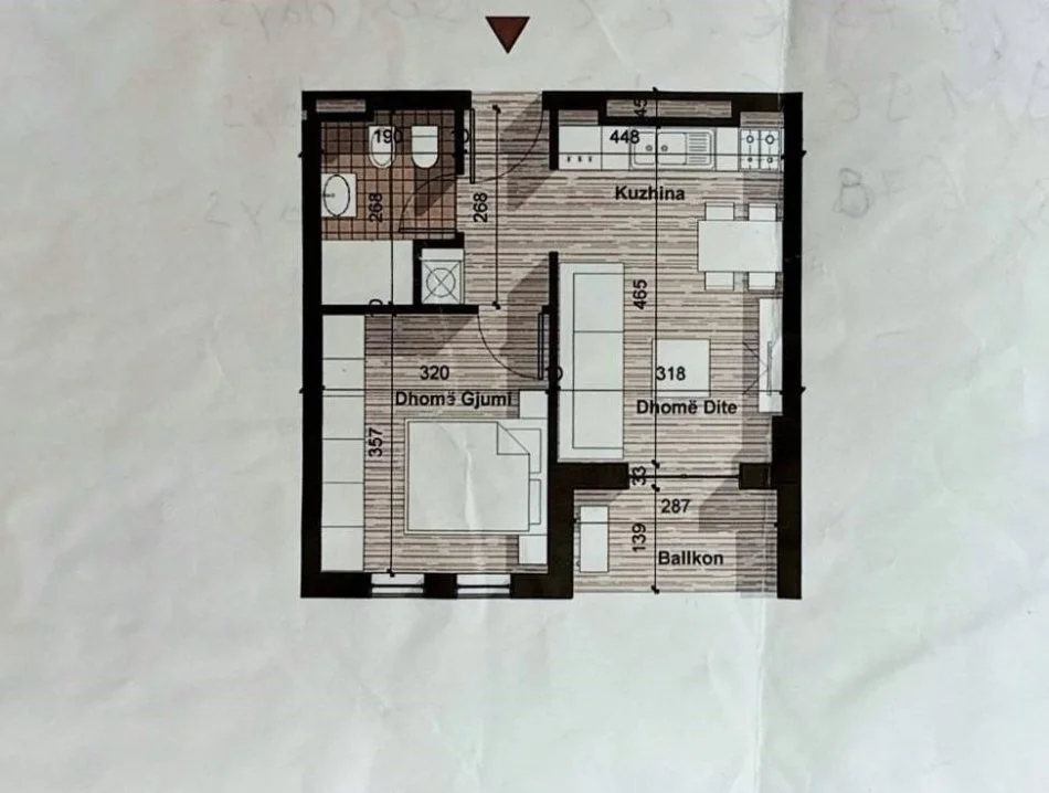 Tirane, shitet apartament 1+1 Kati 2, 52 m² 54.000 € (Univers city)