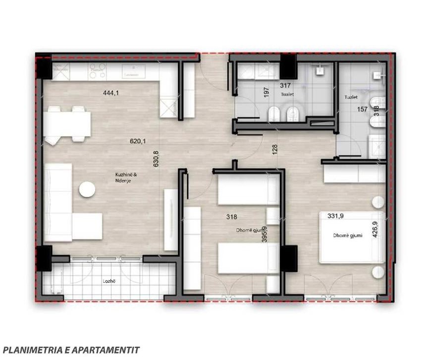 Tirane, shes apartament 2+1+Aneks+Ballkon Kati 9, 110 m² 164.700 € (Porcelan)