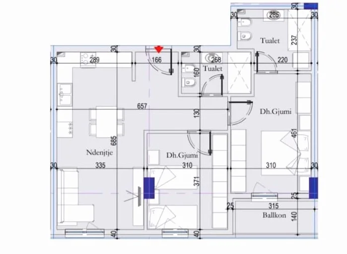 Tirane, shitet apartament 2+1 Kati 2, 94 m² 112.500 € (Casa Italia)
